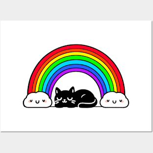 Cat on the Rainbow Posters and Art